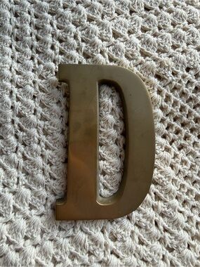 Vintage Bomel Collection Solid Brass Letter D Initial Decor